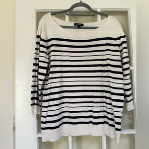 Lands' End Classic Striped Sweater (Size Large)